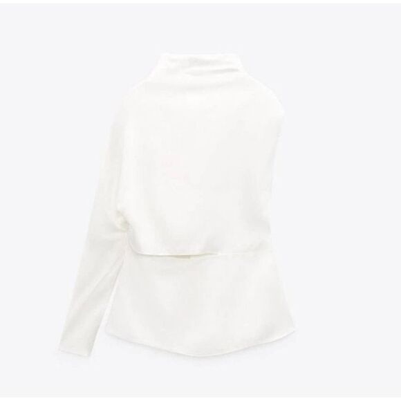 Zara EUC Limited Edition One Sleeve Blouse Top White Size M - Picture 6 of 12